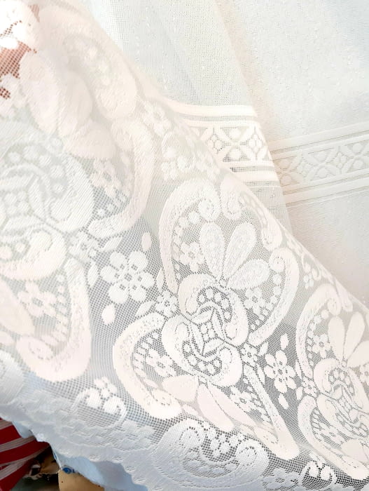 Tela visillo encaje malla beige - 5