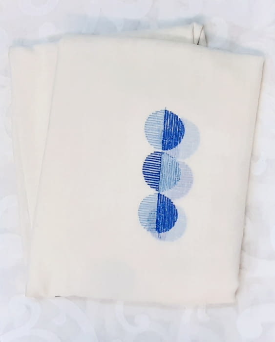 2 Visillos confeccionados círculos azul