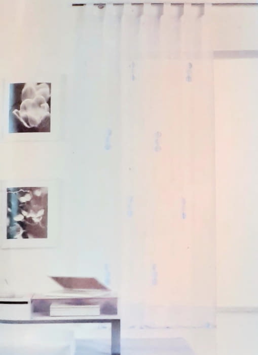 2 Visillos confeccionados círculos azul - 3