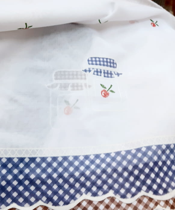 Tela visillo cocina Tarros azul - 1