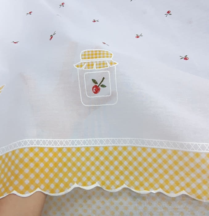 Tela visillo cocina tarros amarillos