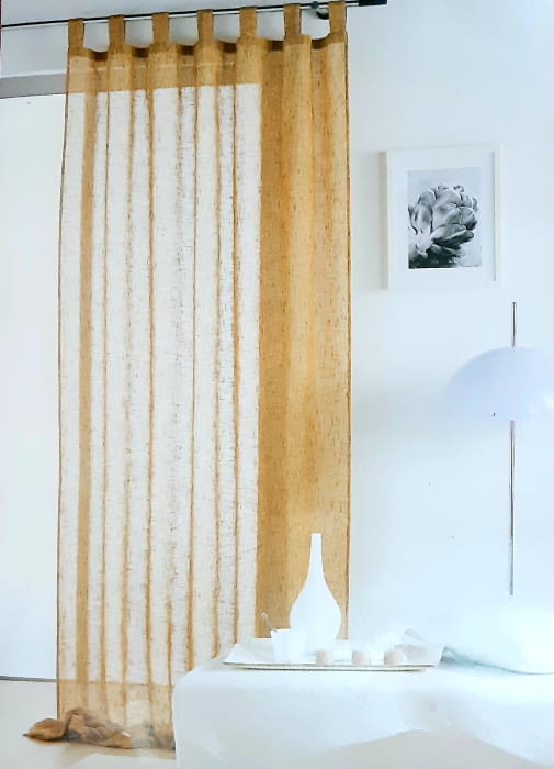 2 Visillos jaspeados amarillo