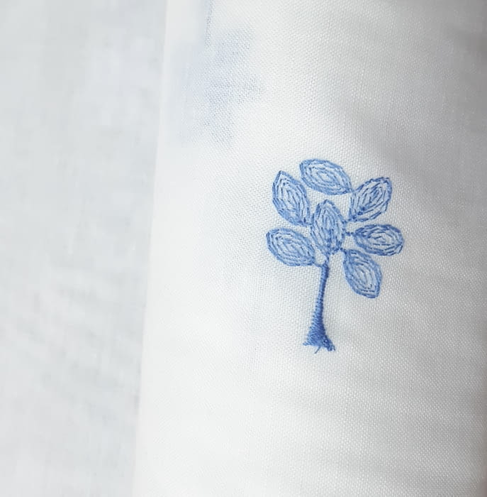 Tela visillo árboles bordados - 2