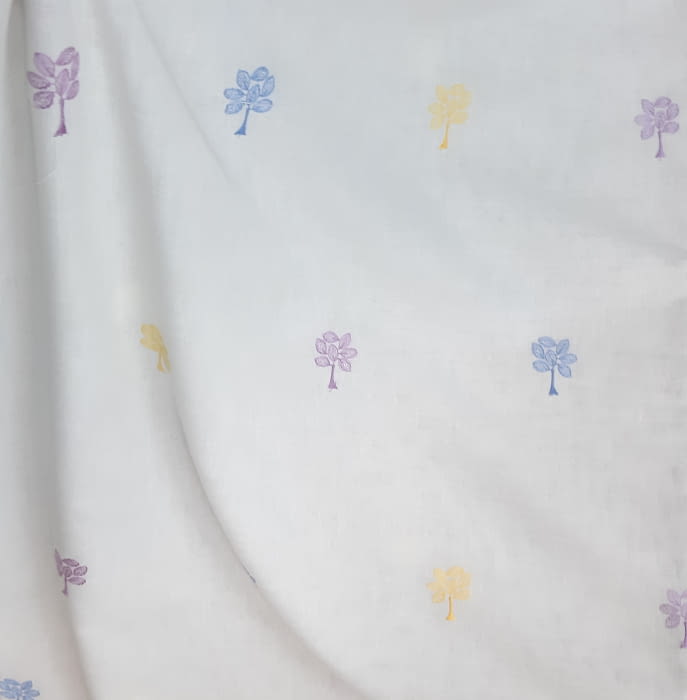 Tela visillo árboles bordados - 5