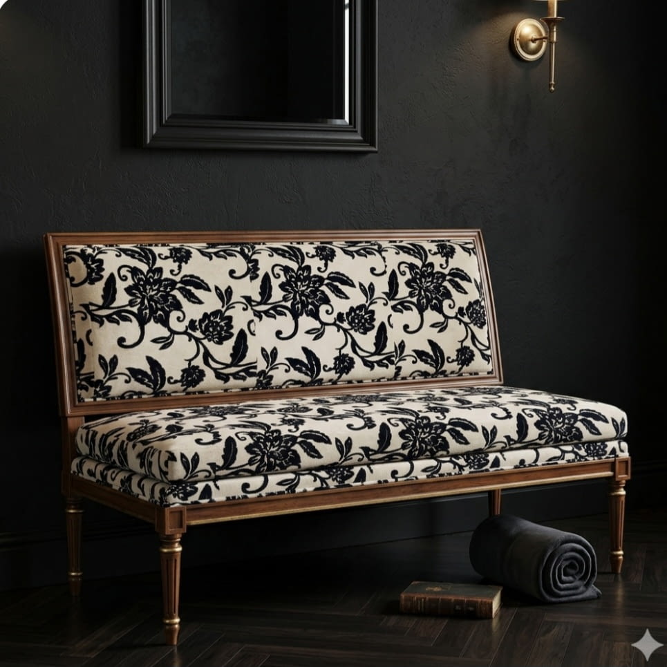 Tela Brocado en terciopelo negro 150