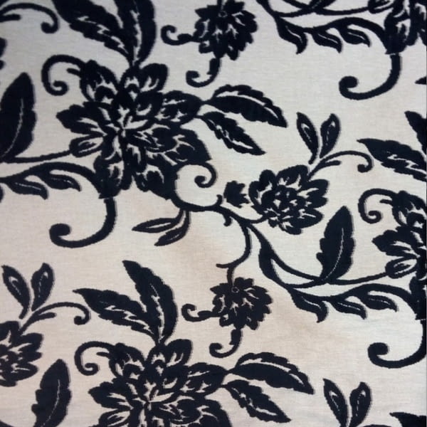 Tela Brocado en terciopelo negro 150 - 1