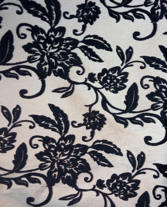 Tela Brocado en terciopelo negro 150 - 5