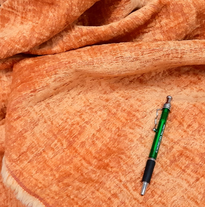 Tela tapicería chenilla naranja 140 x 145 - 2