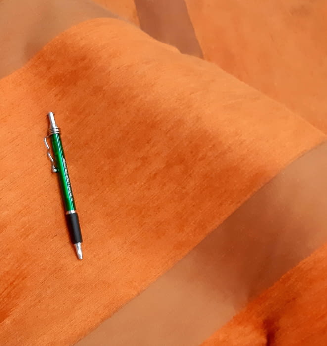 Tela chenilla rayas naranja 110 x 225 - 3