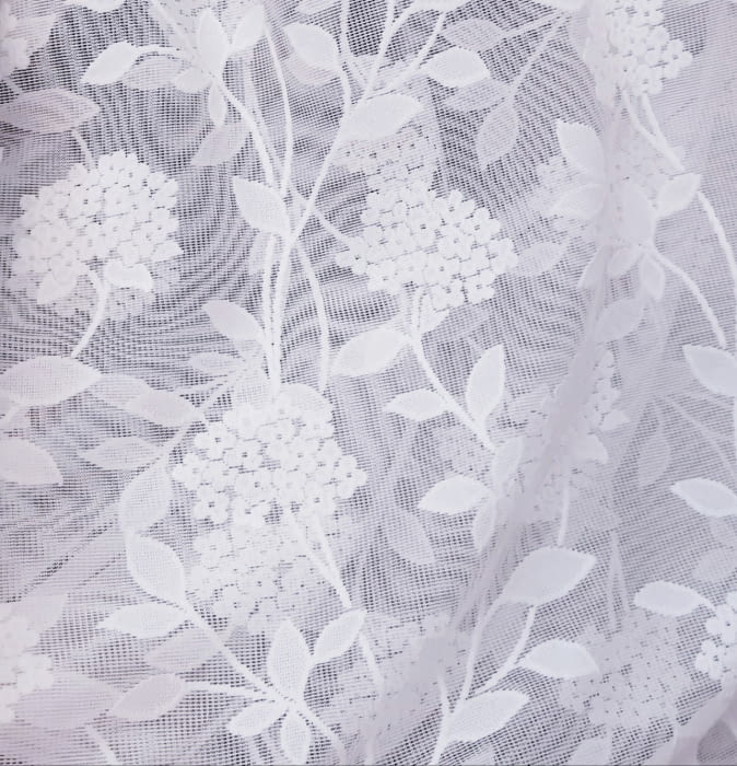 Tela visillo encaje malla blanco - 2