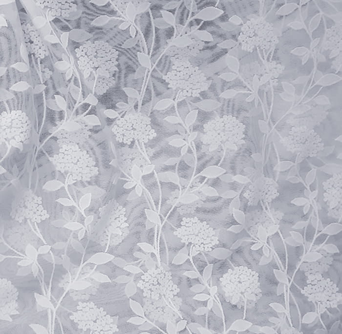 Tela visillo encaje malla blanco - 3