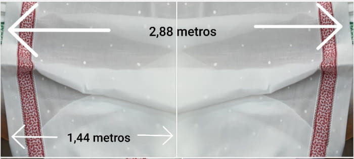 Tela visillo cocina verde cubiertos - 6