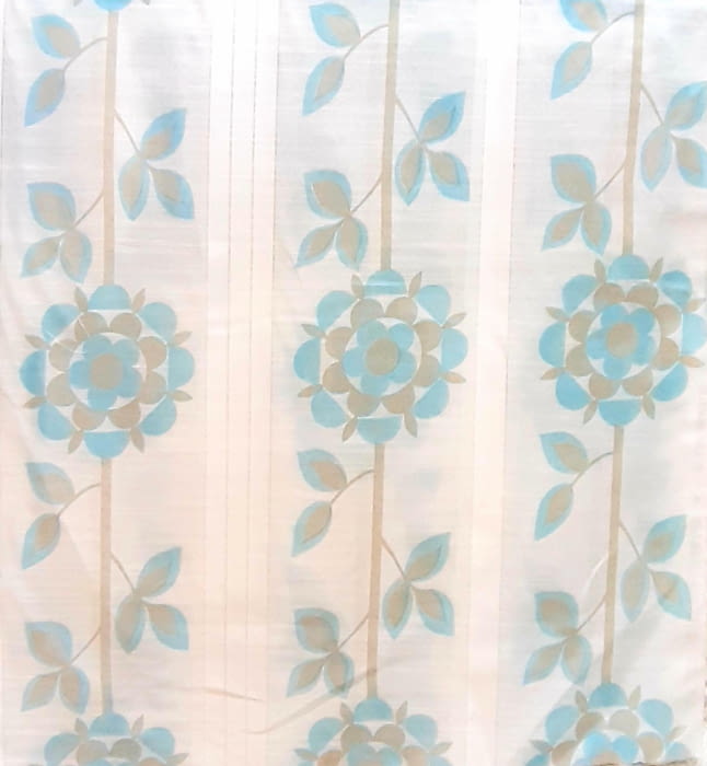 Tela visillo flores turquesas 150 - 2