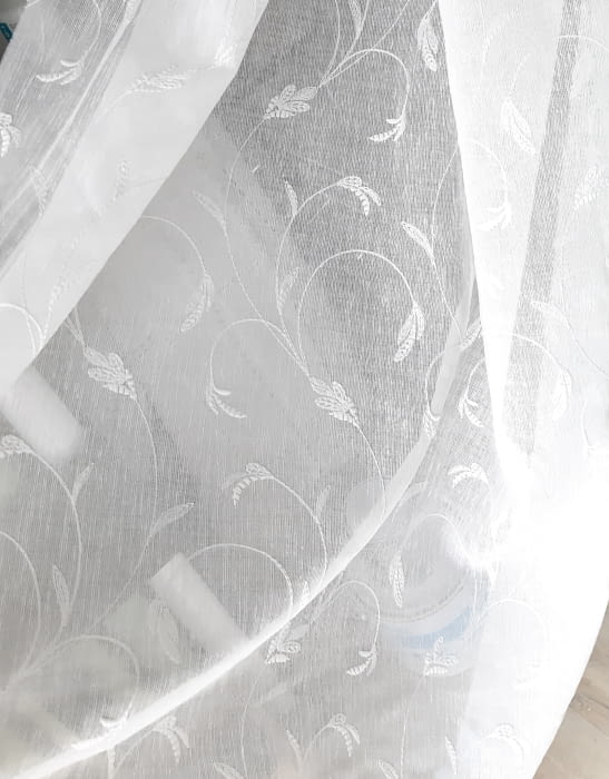 Tela visillo bordado hojas - 4