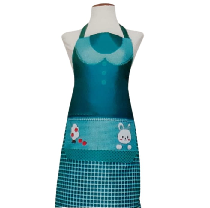 Delantal verde turquesa