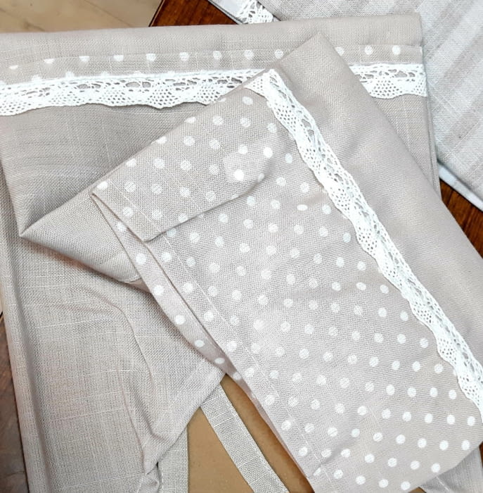 Delantal beige topos - 2