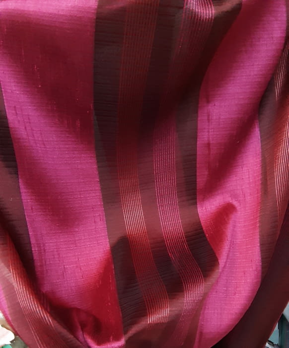 Tela visillo organza rayas fucsia - 3