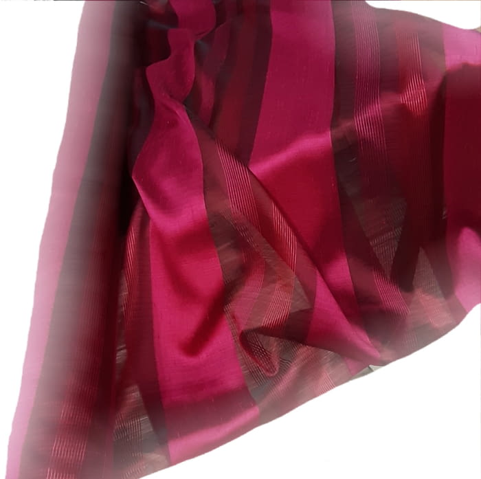Tela visillo organza rayas fucsia - 4