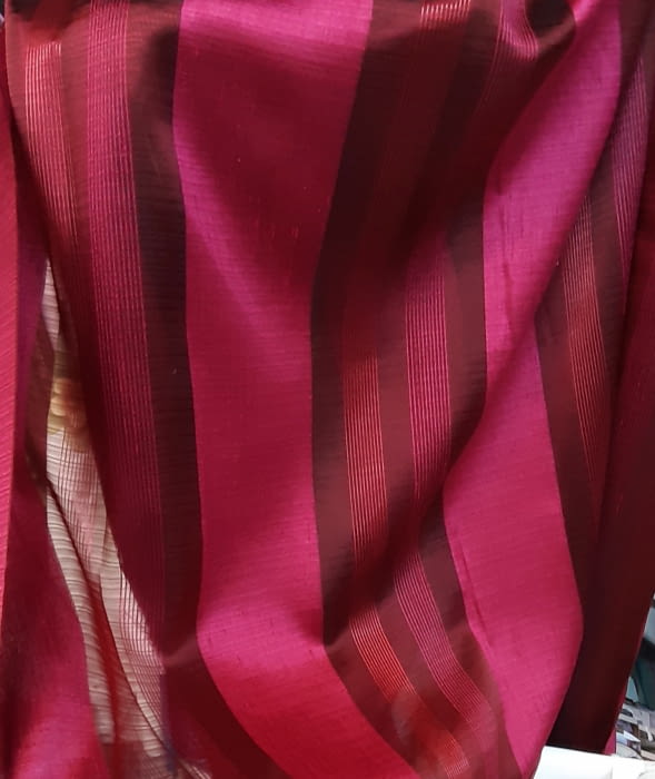 Tela visillo organza rayas fucsia - 5