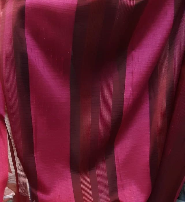 Tela visillo organza rayas fucsia - 6