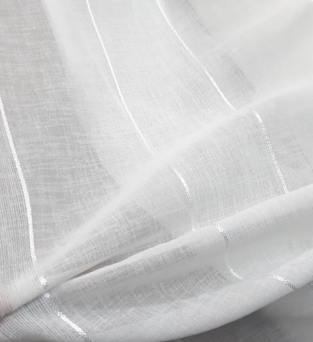 Tela visillo rayitas blancas - 1