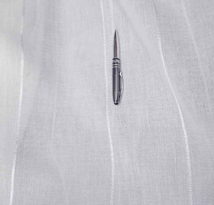 Tela visillo rayitas blancas - 2