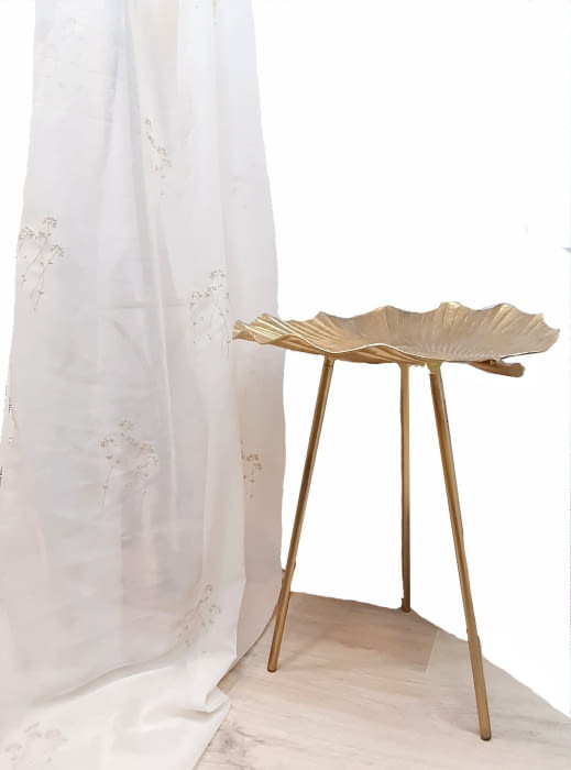Tela visillo voile beige bordado - 4