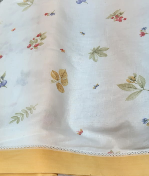 Tela lino flores amarillo alto 65