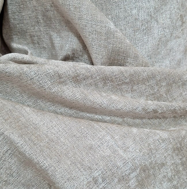 Tela chenilla terciopelo beige piedra - 2