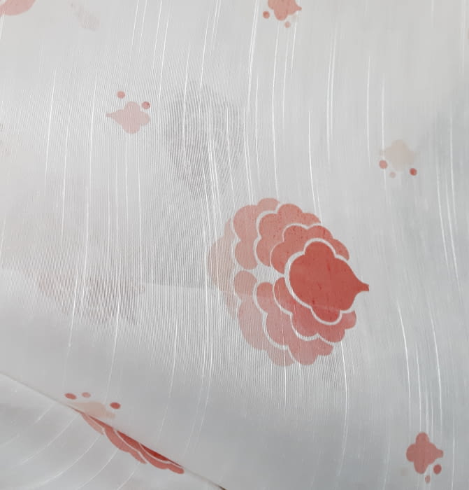 Tela visillo flores rojas vintage 100 - 3