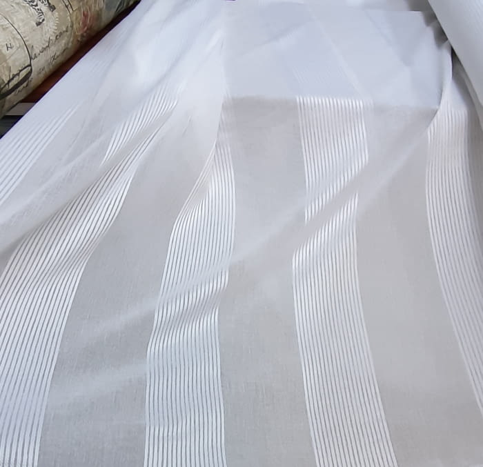 Tela visillo blanco franjas multirayas 300