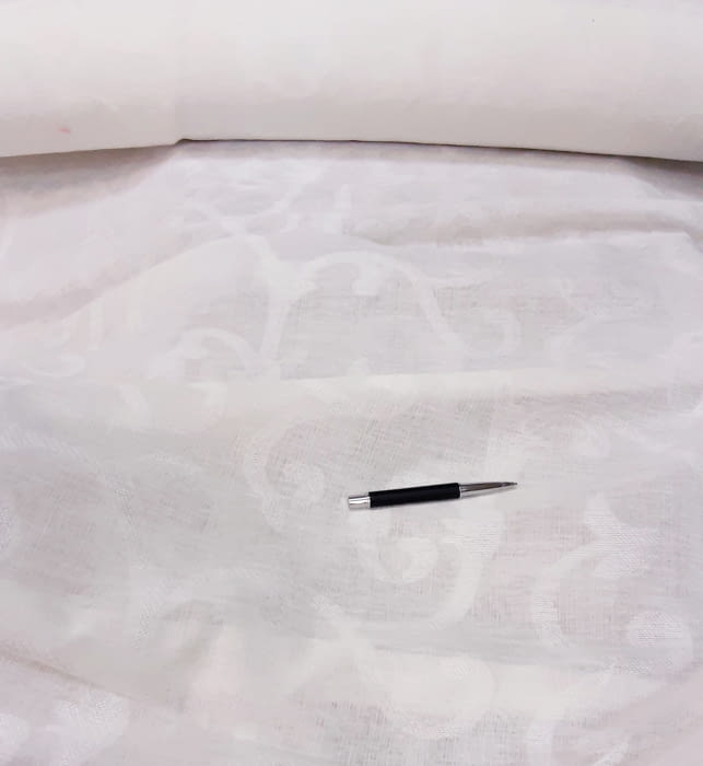 Tela visillo adamascado blanco roto 300 - 1