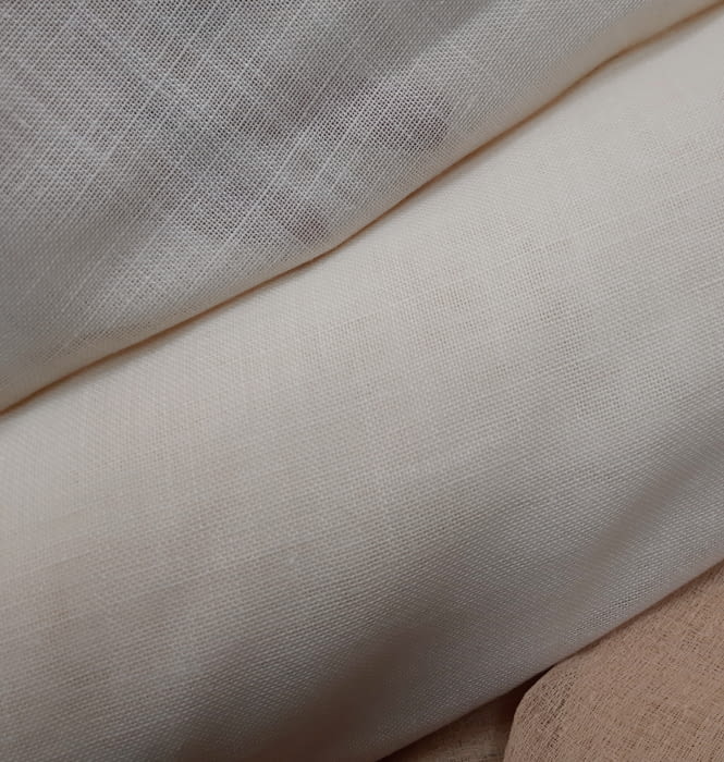 Tela visillo lino crudo melocotón