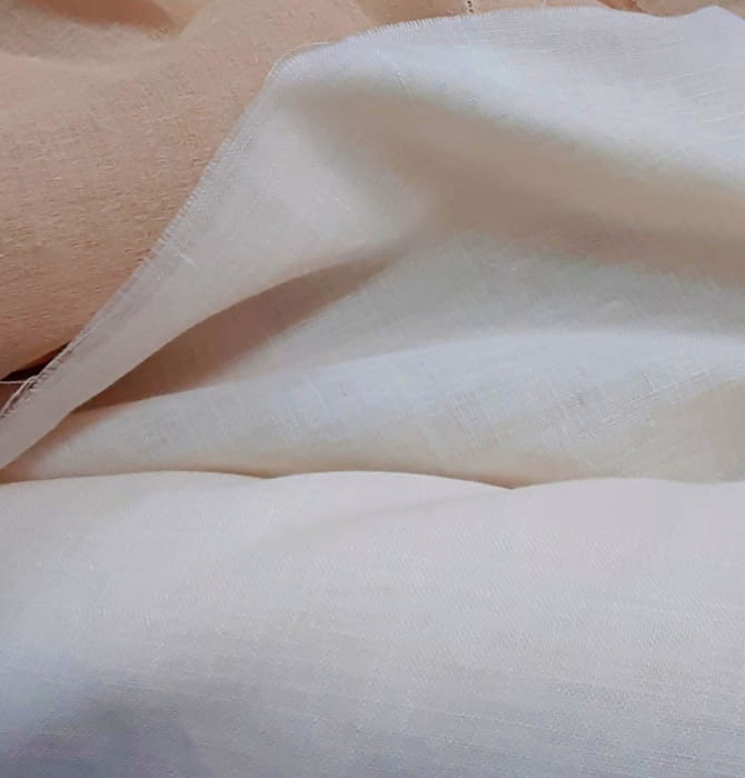 Tela visillo lino crudo melocotón - 2