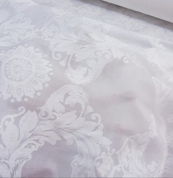 Tela visillo adamascado blanco 300