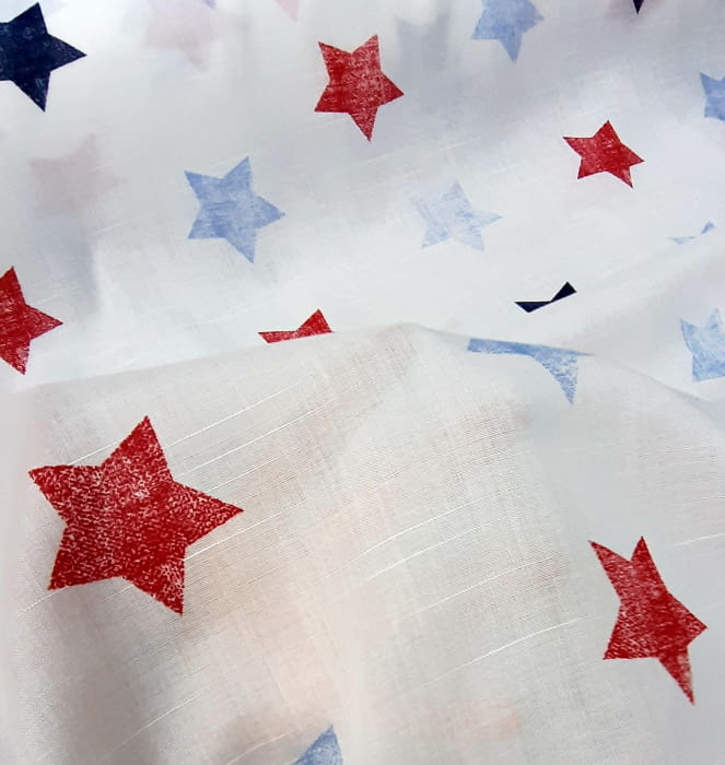 Tela visillo juvenil estrellas azules - 4