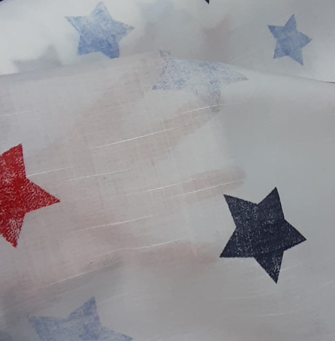 Tela visillo juvenil estrellas azules - 5