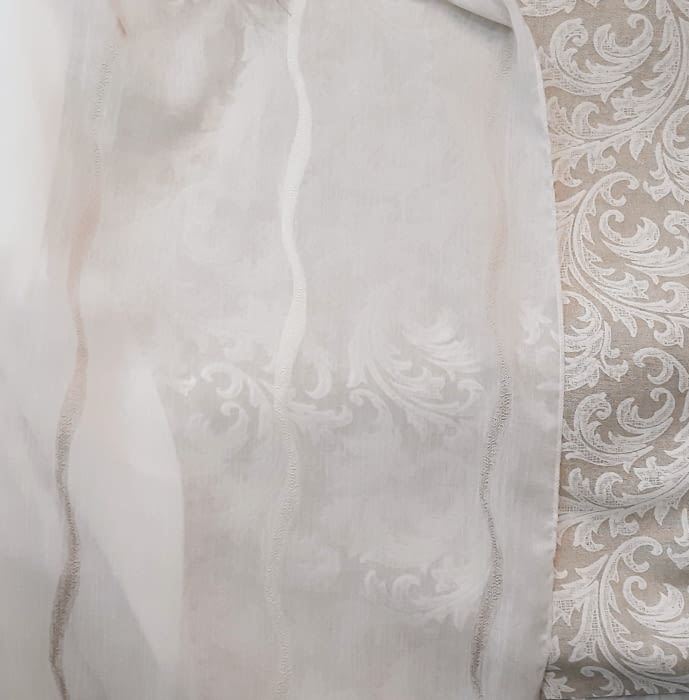 Tela visillo rayas sinuosas 300