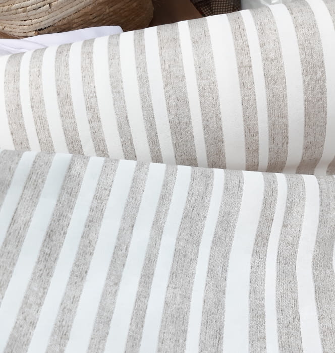 Tela loneta rayas beige 280 - 1