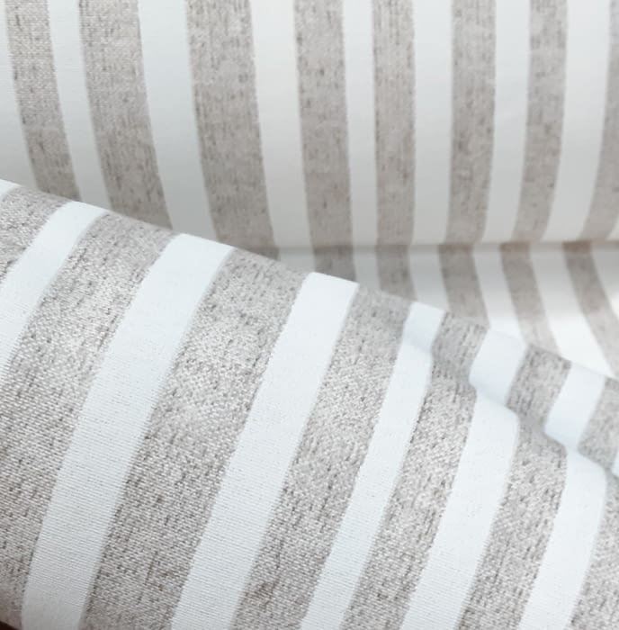 Tela loneta rayas beige 280 - 4