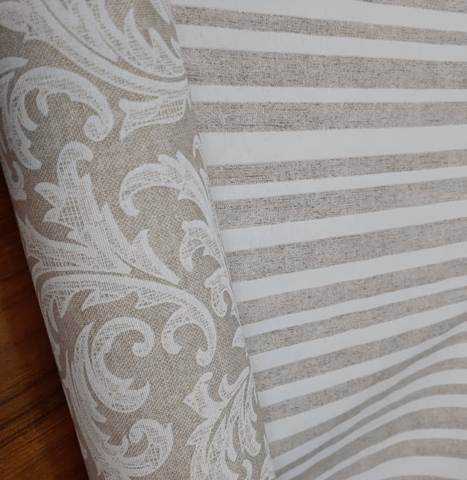 Tela loneta rayas beige 280 - 5