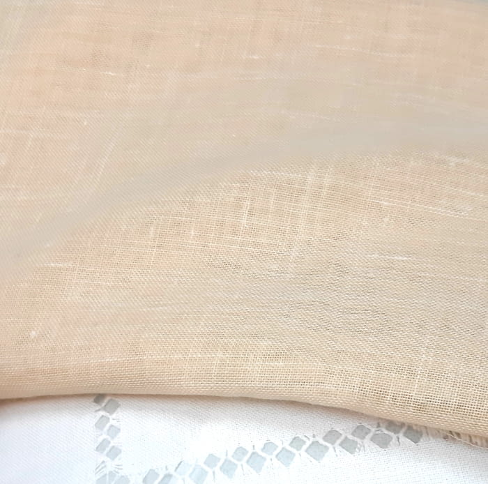 Tela visillo 25% lino beige vainilla - 1