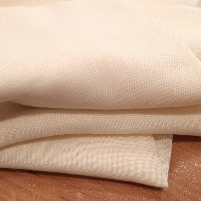 Tela visillo 25% lino beige vainilla - 4