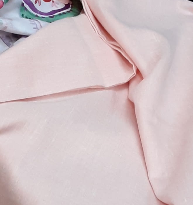 Tela visillo lino rosa 135 x 190 cm - 3