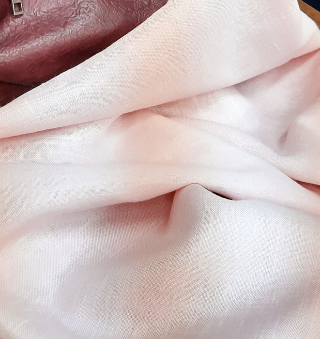 Tela visillo lino rosa 135 x 190 cm - 4