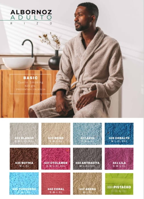 Albornoces algodón rizo lisos Basic