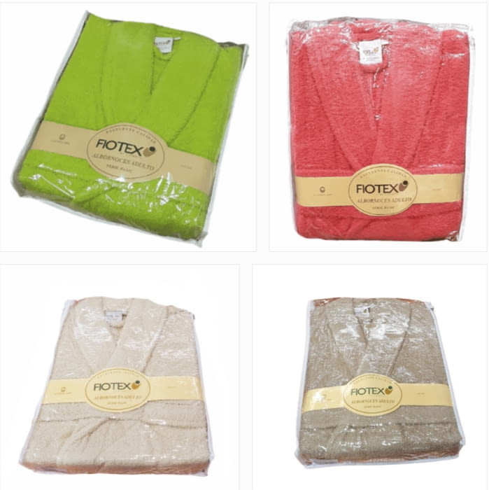 Albornoces algodón rizo lisos Basic - 1