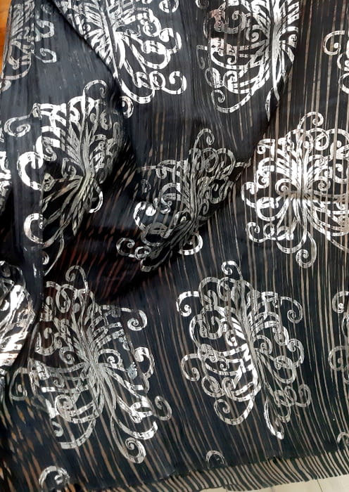 Tela visillo damasco plata - 5