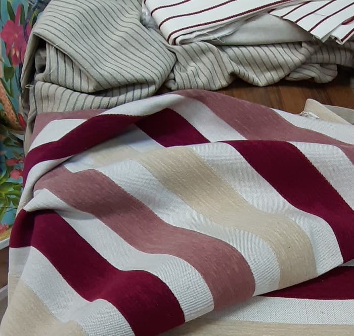 Tela tapicería rayas rosas 1,04 x 1,50 m. - 4