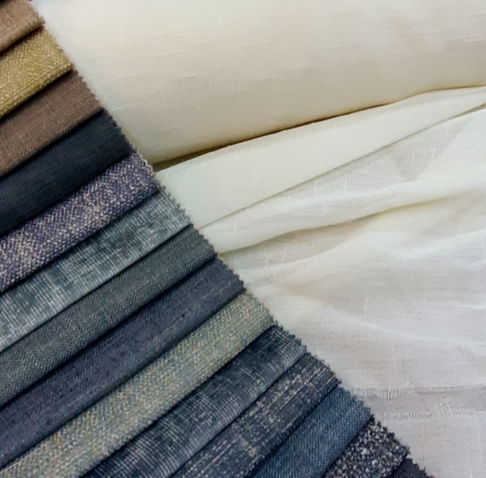 Tela visillo rústico liso beige - 3